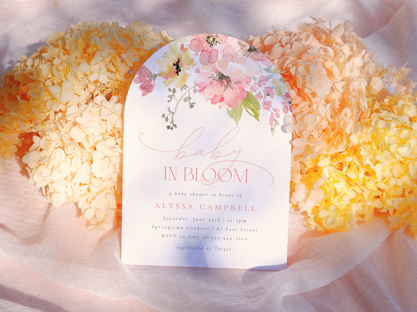 Baby in Bloom Floral Girl Baby Shower Invitation Bundle
