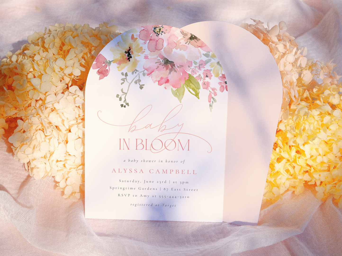 Baby in Bloom Floral Girl Baby Shower Invitation Bundle
