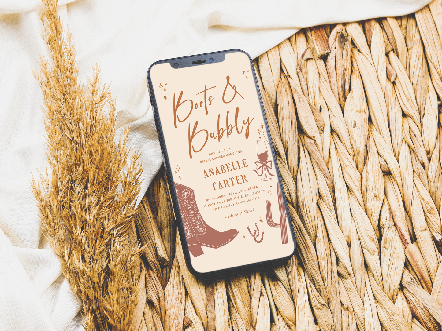 Boots and Bubbly Bridal Shower Invitation Bundle