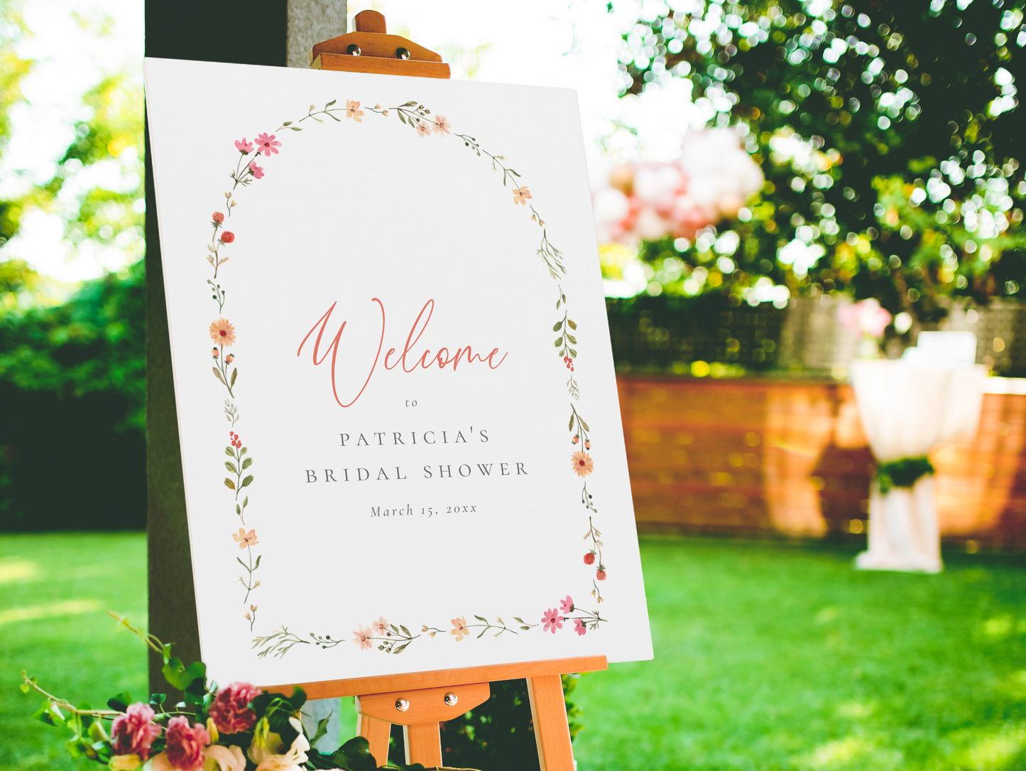 Delicate Boho Wildflower Arch Bridal Shower Bundle