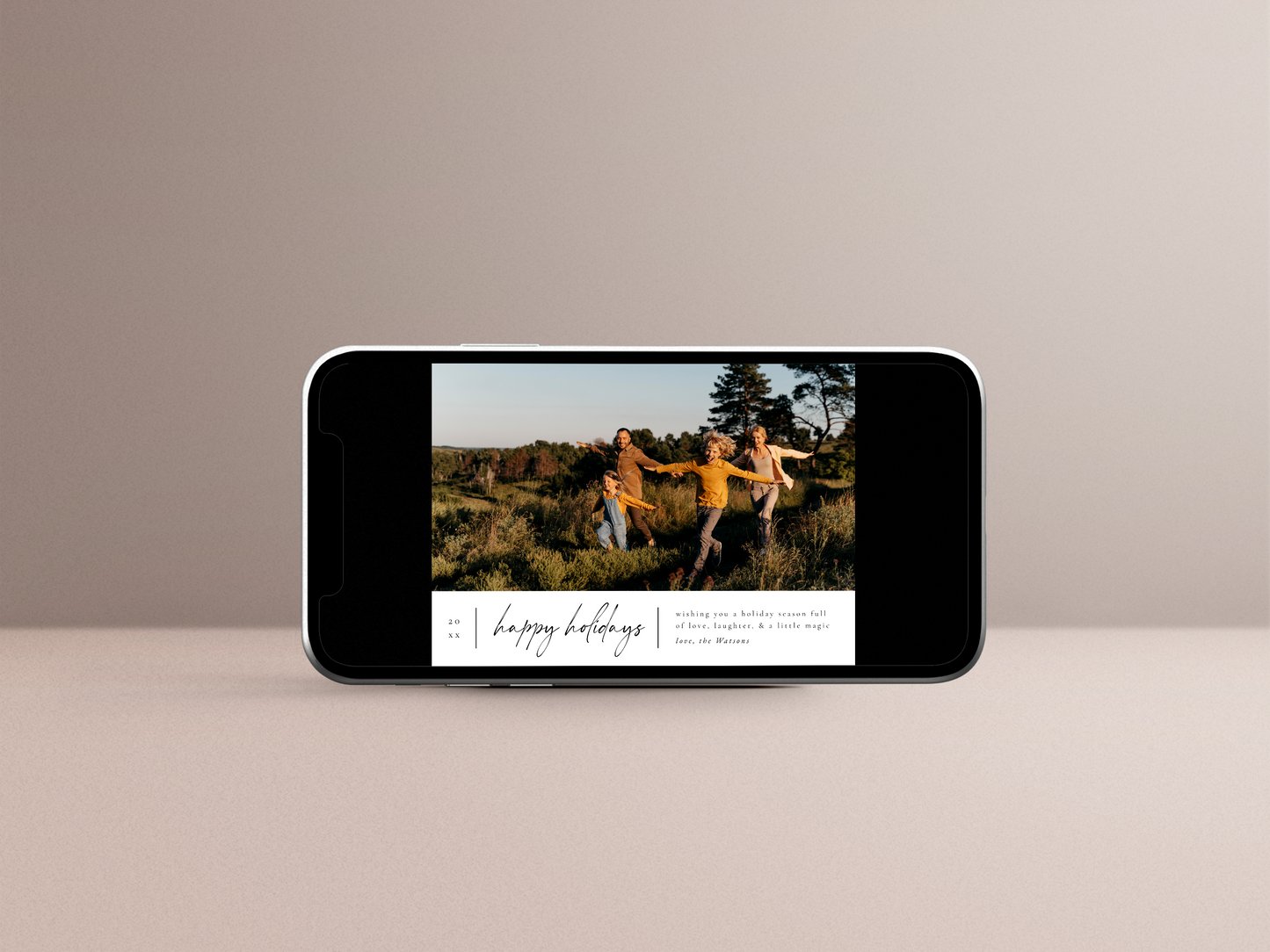 Modern Minimal Happy Holidays Christmas Holiday Card