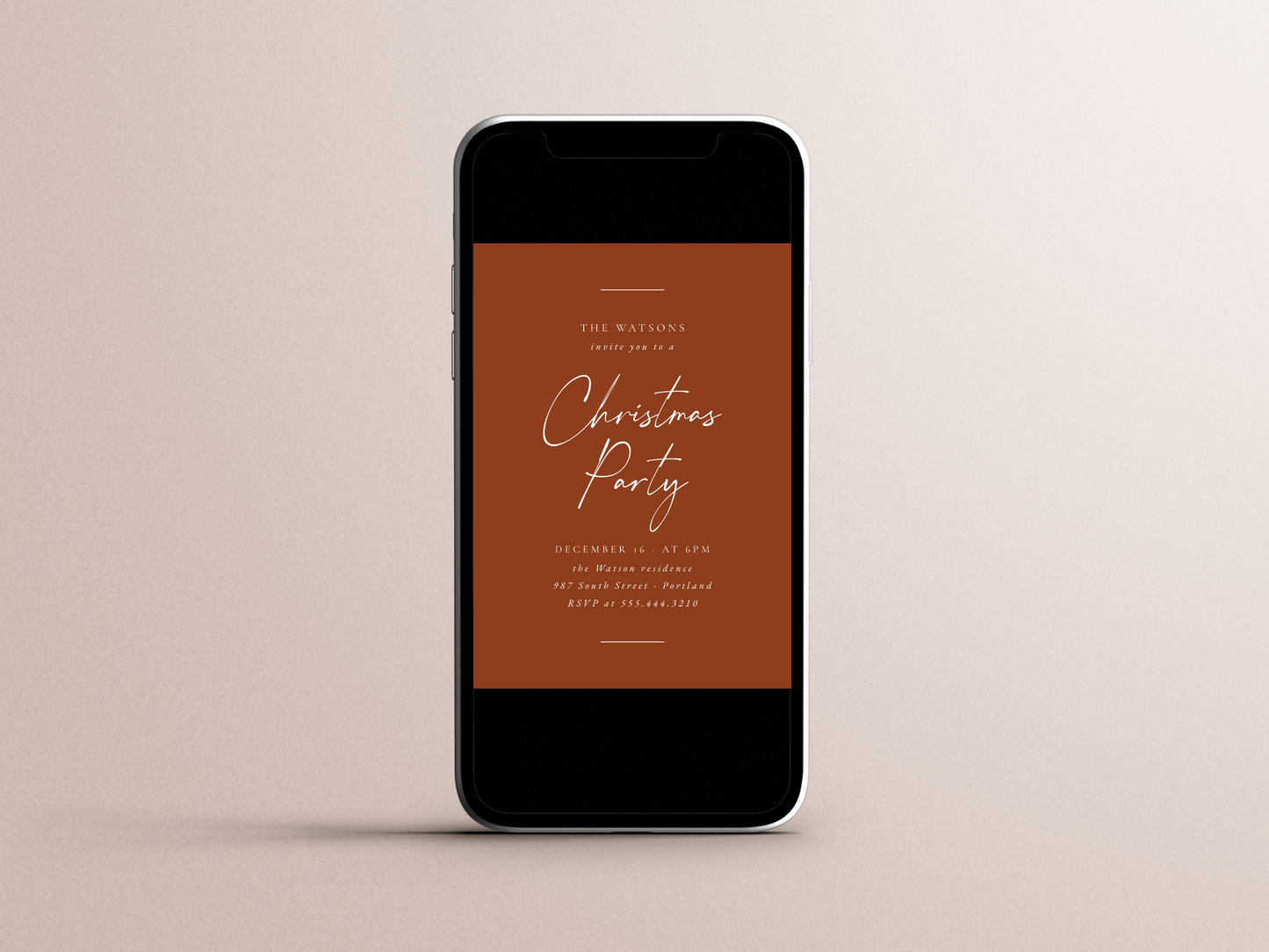 Modern Minimal Christmas Party Invitation