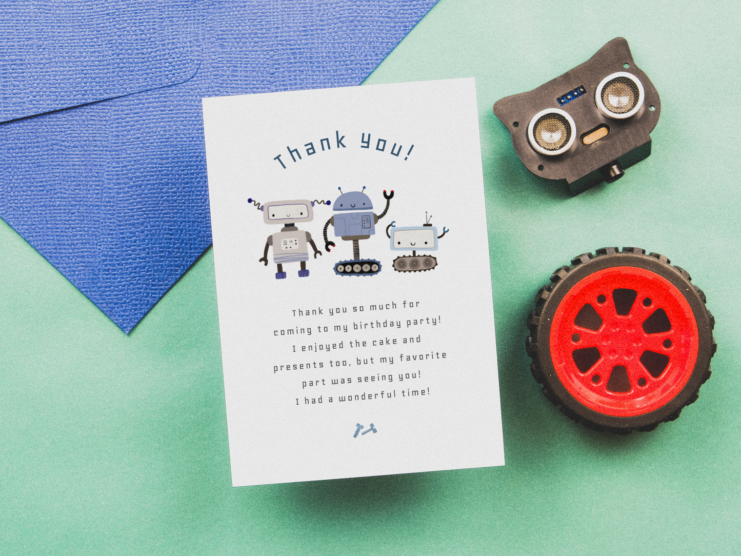 Robot Birthday Party Invitation Bundle
