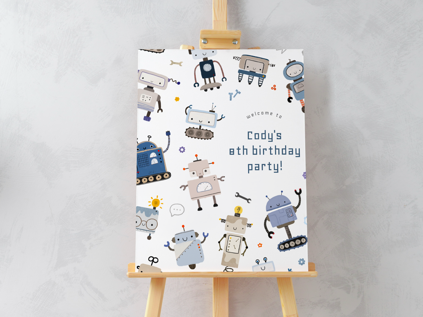 Robot Birthday Party Invitation Bundle