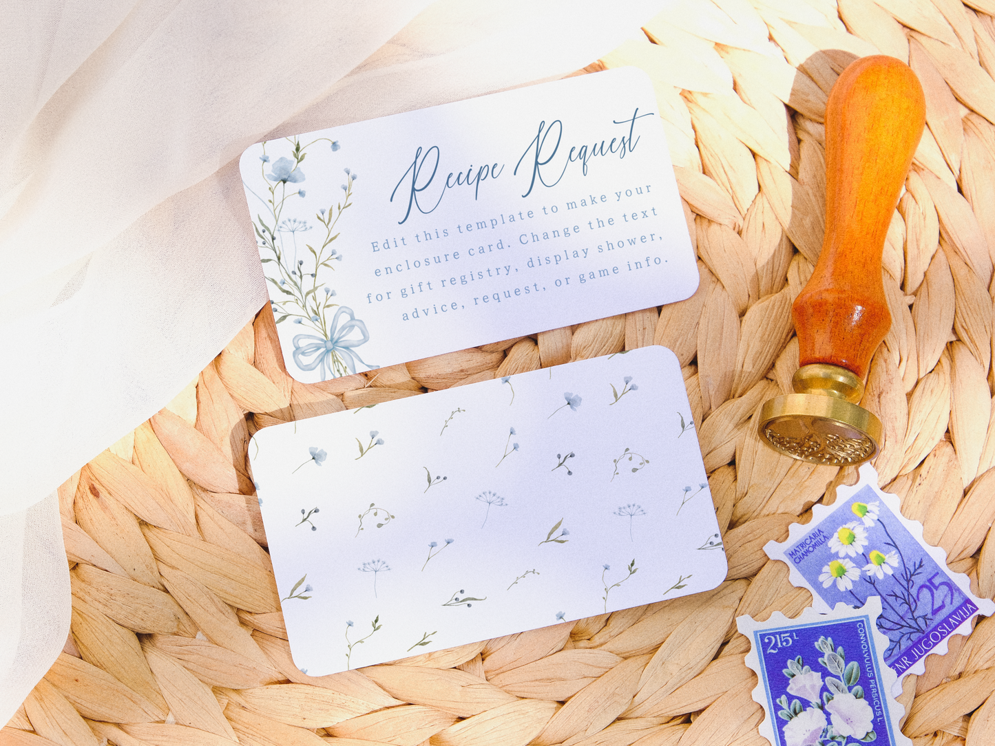 Something Blue Wildflower Bridal Shower Invitation Bundle