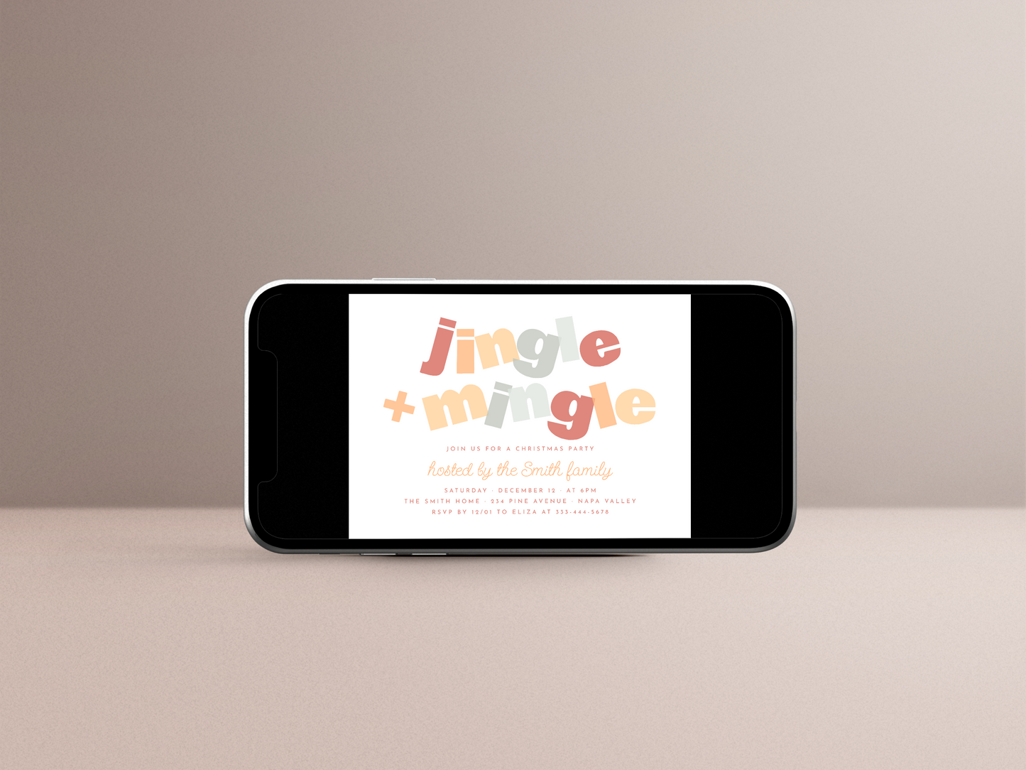 Modern Jingle & Mingle Christmas Holiday Party Invitation