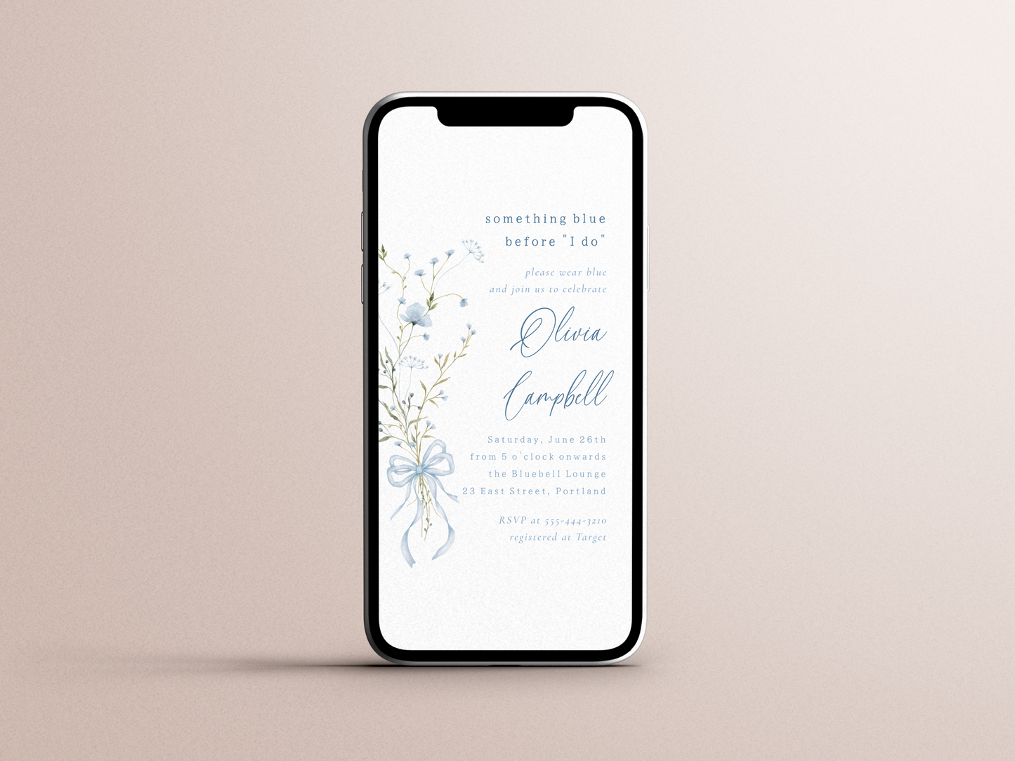 Something Blue Wildflower Bridal Shower Invitation Bundle