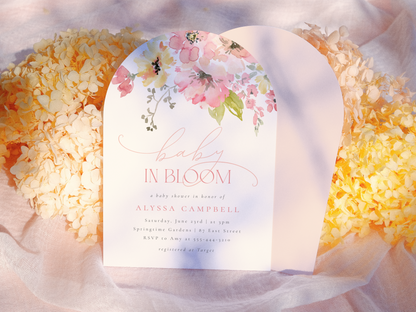 Baby in Bloom Floral Girl Baby Shower Invitation Bundle