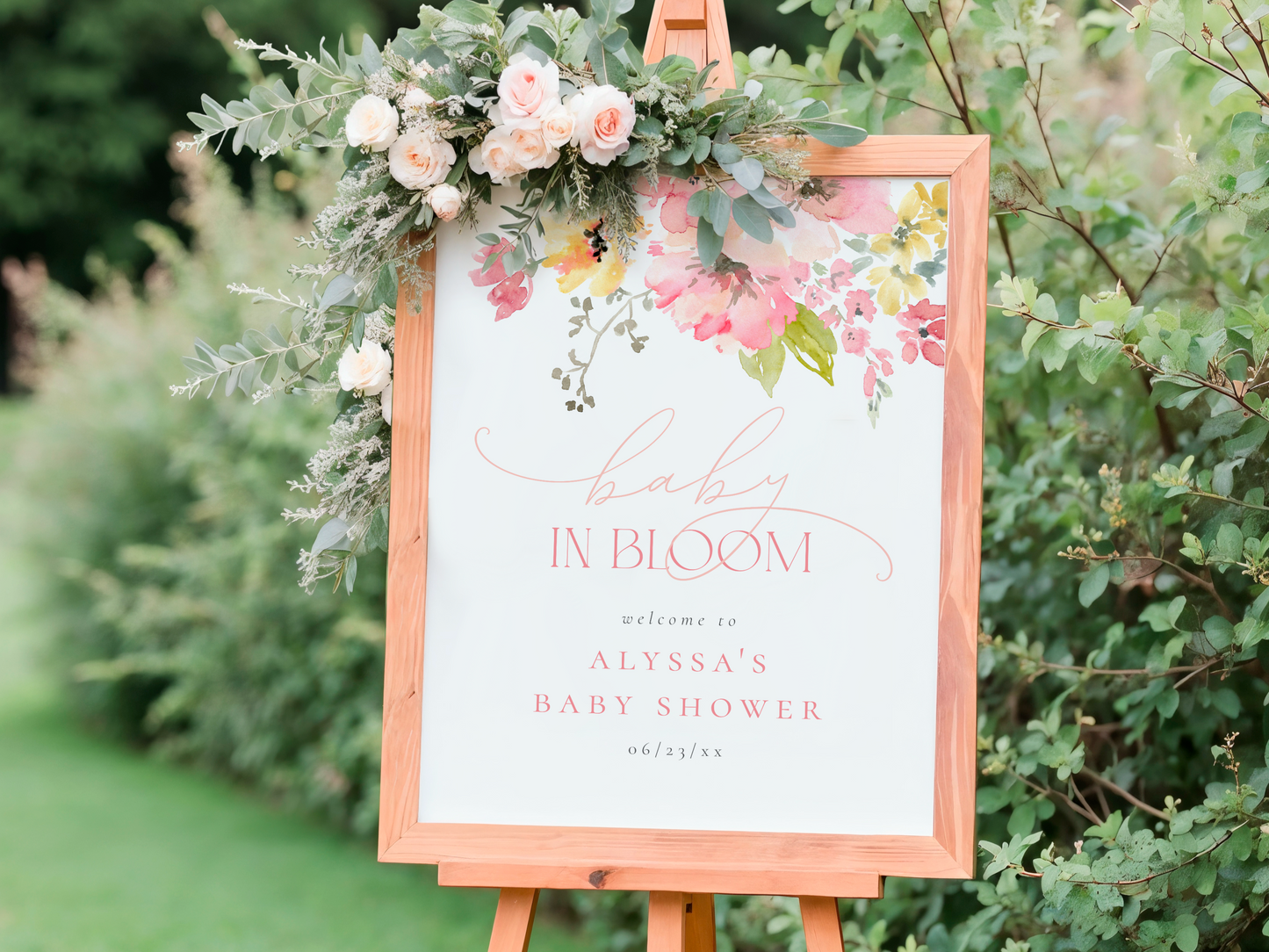 Baby in Bloom Floral Girl Baby Shower Invitation Bundle