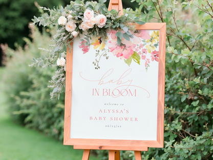 Baby in Bloom Floral Girl Baby Shower Invitation Bundle