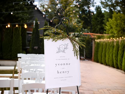 Illustrated Wedding Crest Botanical Wedding Invitation Suite