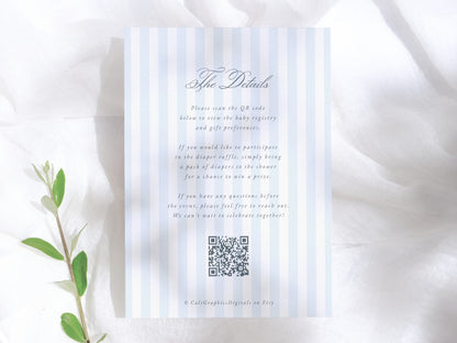 Preppy Vintage Teddy Bear Boy Baby Shower Invitation Bundle