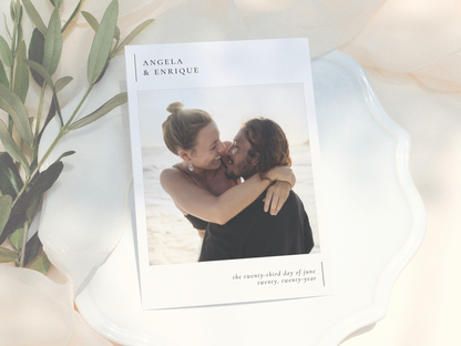 Simple, Modern & Minimalist Photo Wedding Invitation