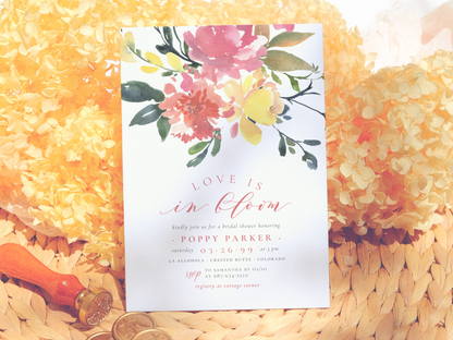 Love Is In Bloom Spring Flowers Bridal Shower Invitation