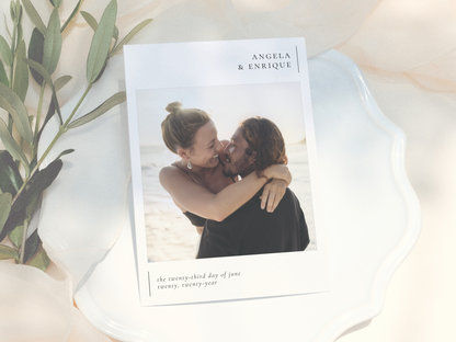 Simple, Modern & Minimalist Photo Wedding Invitation
