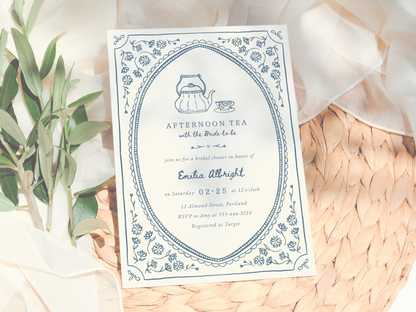 Whimsical Vintage Tea Party Bridal Shower Invitation Bundle