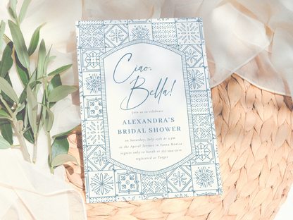 Ciao Bella Italian Tiles Bridal Shower Invitation Bundle