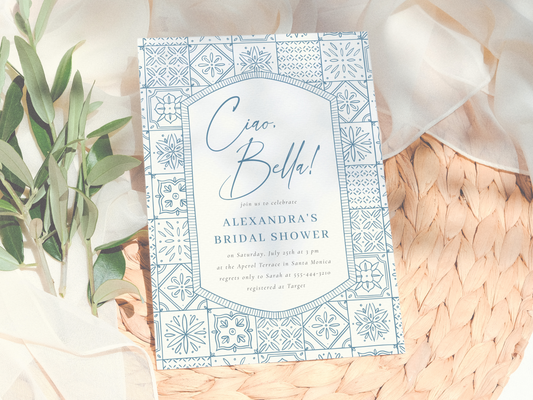 Ciao Bella Italian Tiles Bridal Shower Invitation