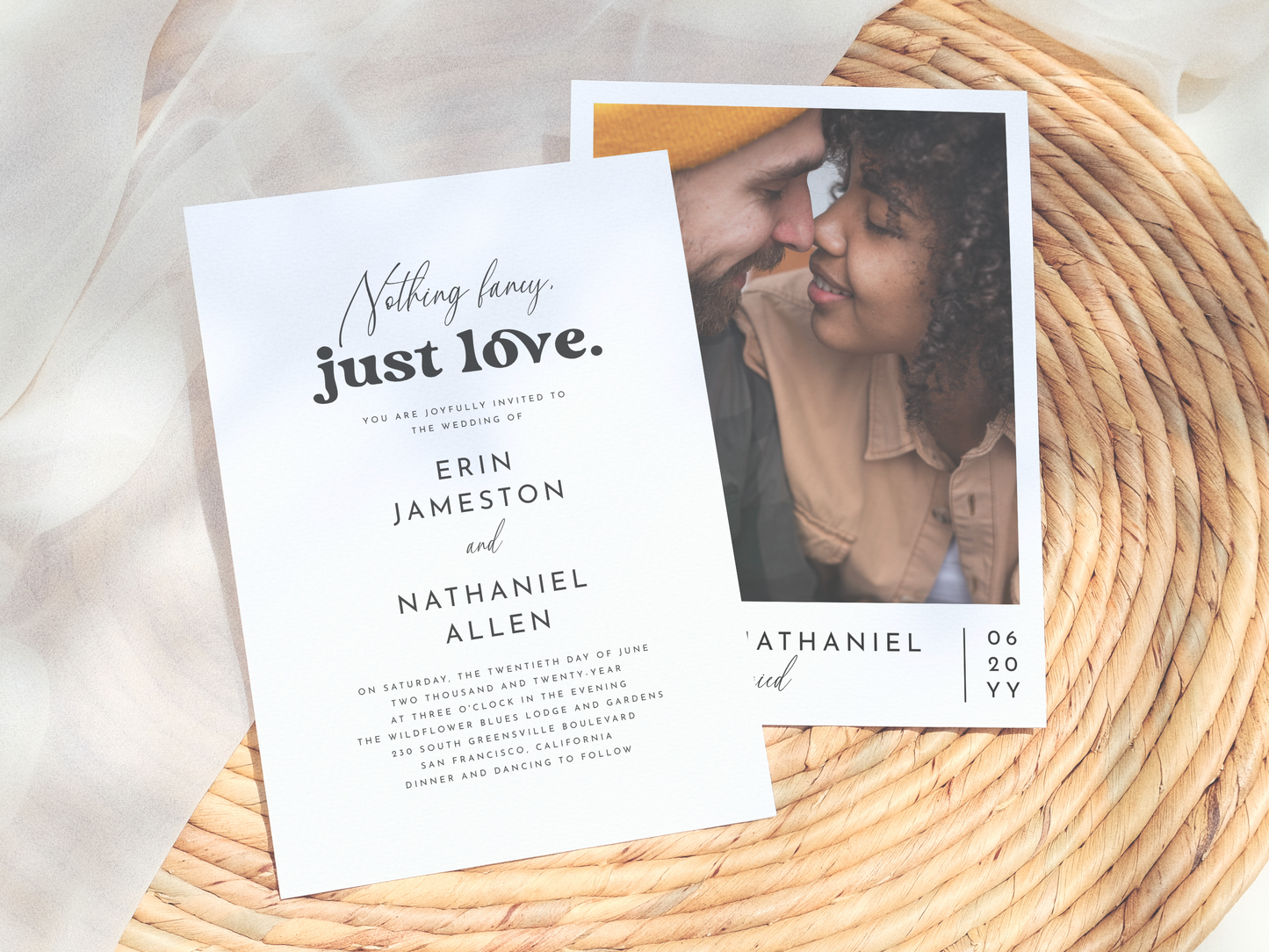 Nothing Fancy, Just Love Retro Groovy Wedding Invitation Suite