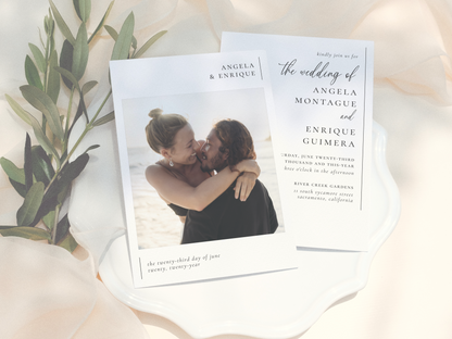 Simple, Modern & Minimalist Photo Wedding Invitation