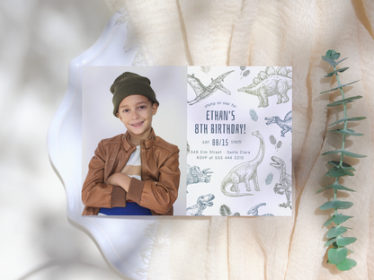 Dinosaur Boy Birthday Party Invitation Bundle