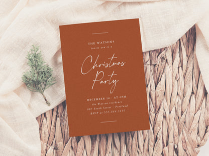 Modern Minimal Christmas Party Invitation