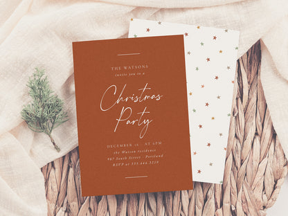 Modern Minimal Christmas Party Invitation