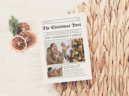 Year In Review Newspaper Christmas Photo Card