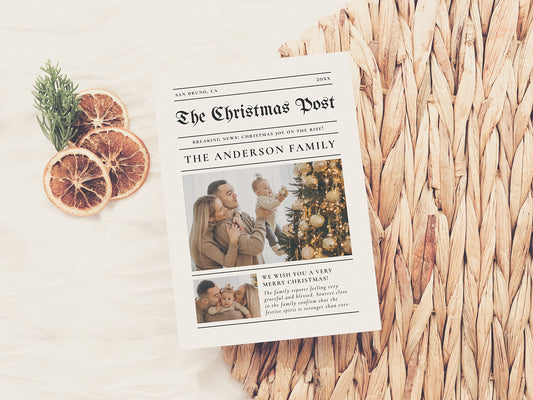 Year In Review Newspaper Christmas Photo Card