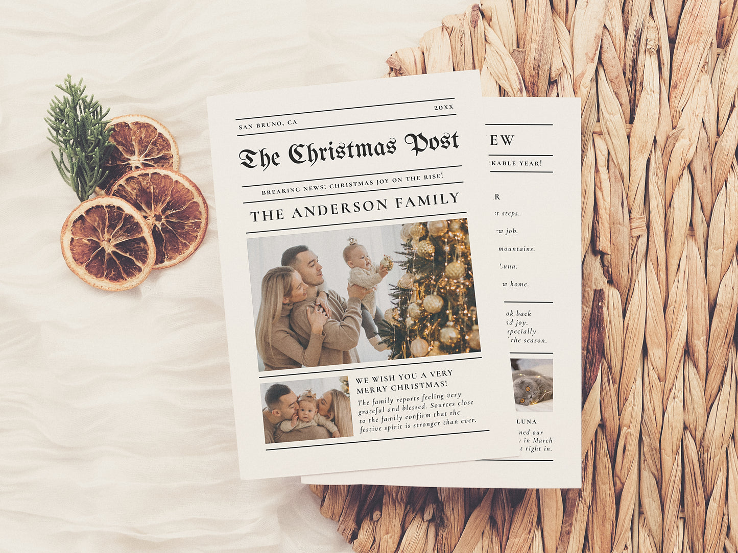 Year In Review Newspaper Christmas Photo Card