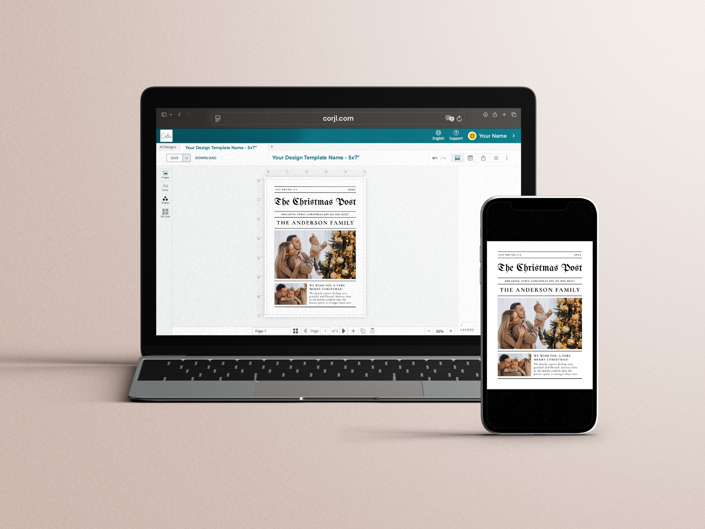 Year In Review Newspaper Christmas Photo Card