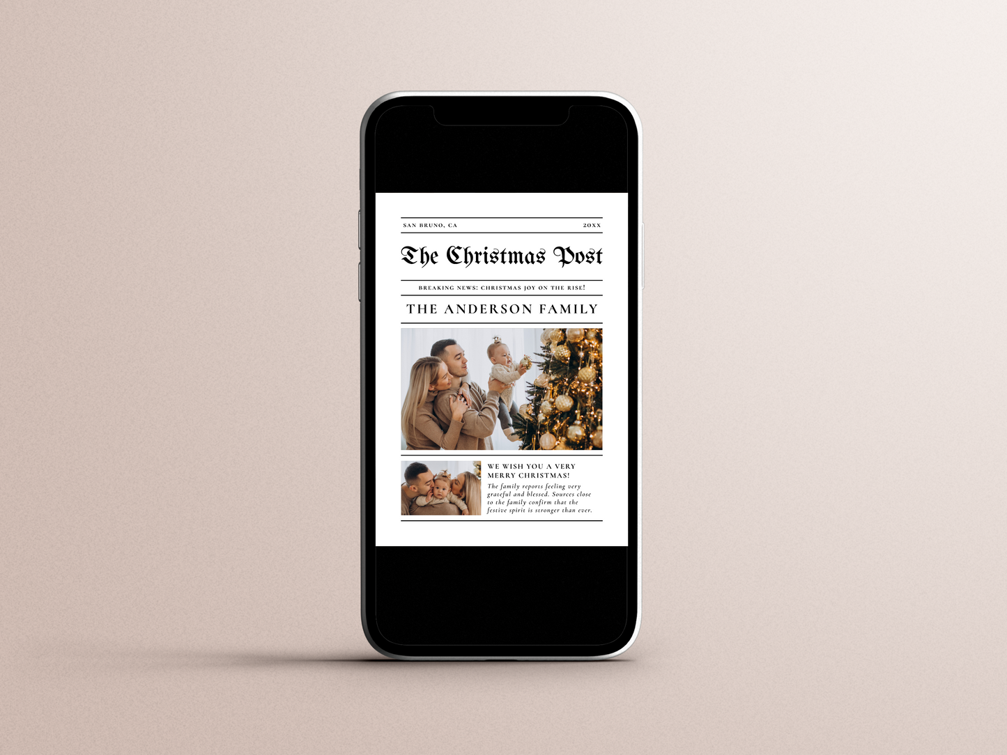 Year In Review Newspaper Christmas Photo Card