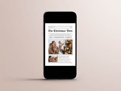 Year In Review Newspaper Christmas Photo Card