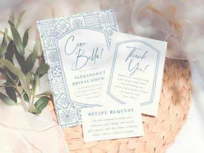 Ciao Bella Italian Tiles Bridal Shower Invitation Bundle