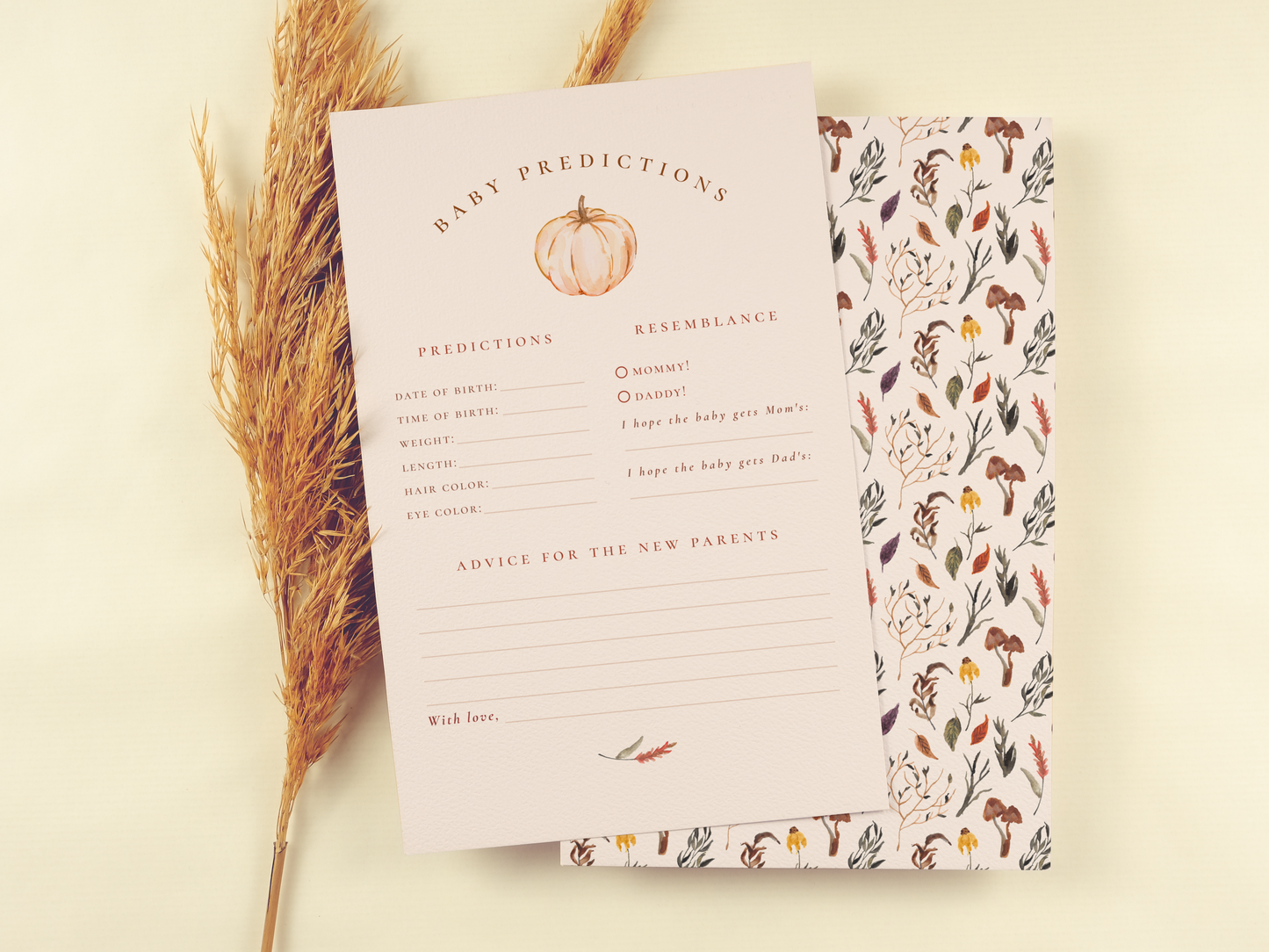 A Little Pumpkin Floral Baby Shower Invitation Bundle