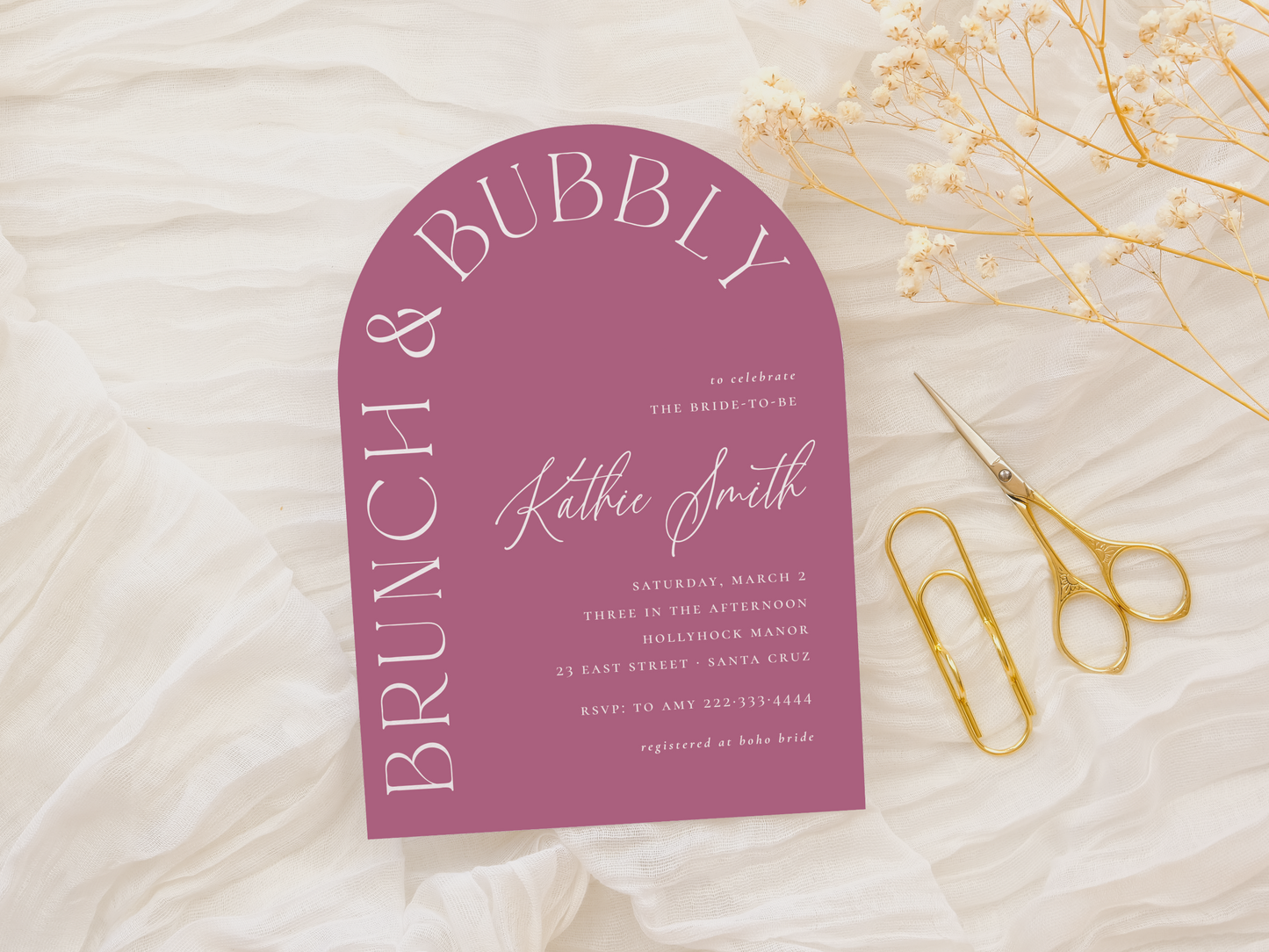 Brunch & Bubbly Bold Floral Arch Bridal Shower Bundle