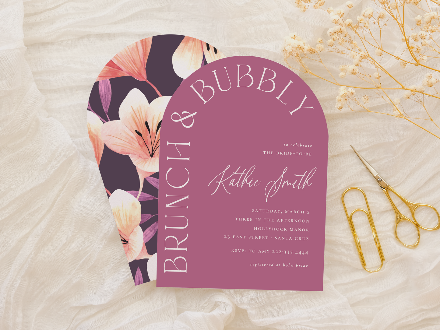 Brunch & Bubbly Bold Floral Arch Bridal Shower Bundle