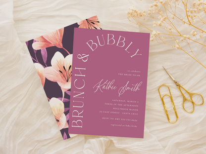 Brunch & Bubbly Bold Floral Arch Bridal Shower Bundle
