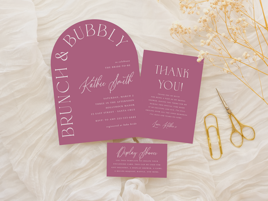 Brunch & Bubbly Bold Floral Arch Bridal Shower Bundle