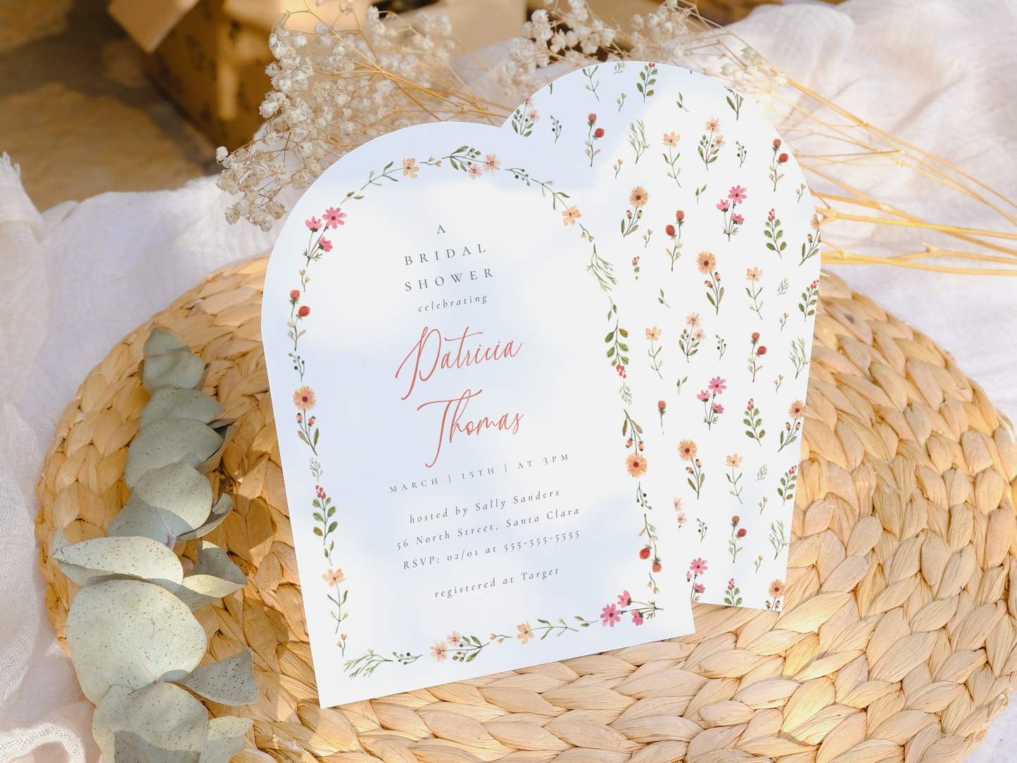 Delicate Boho Wildflower Arch Bridal Shower Bundle