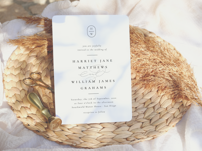 Elegant Initials Photo Arch Wedding Invitation
