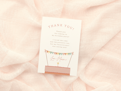 Rainbow Layer Cake Girl Birthday Party Invitation Bundle