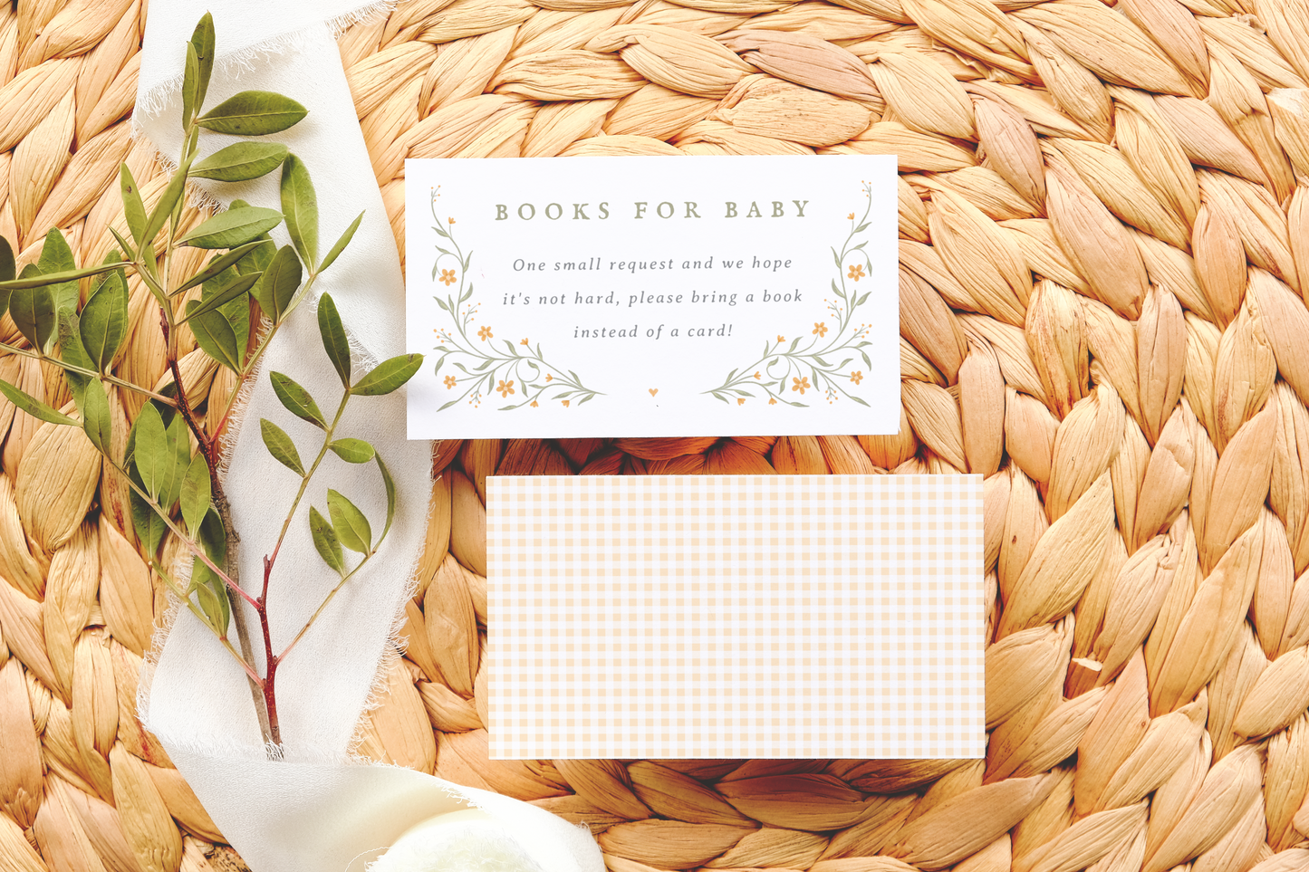 Wildflower & Yellow Bow Baby Shower Invitation Bundle