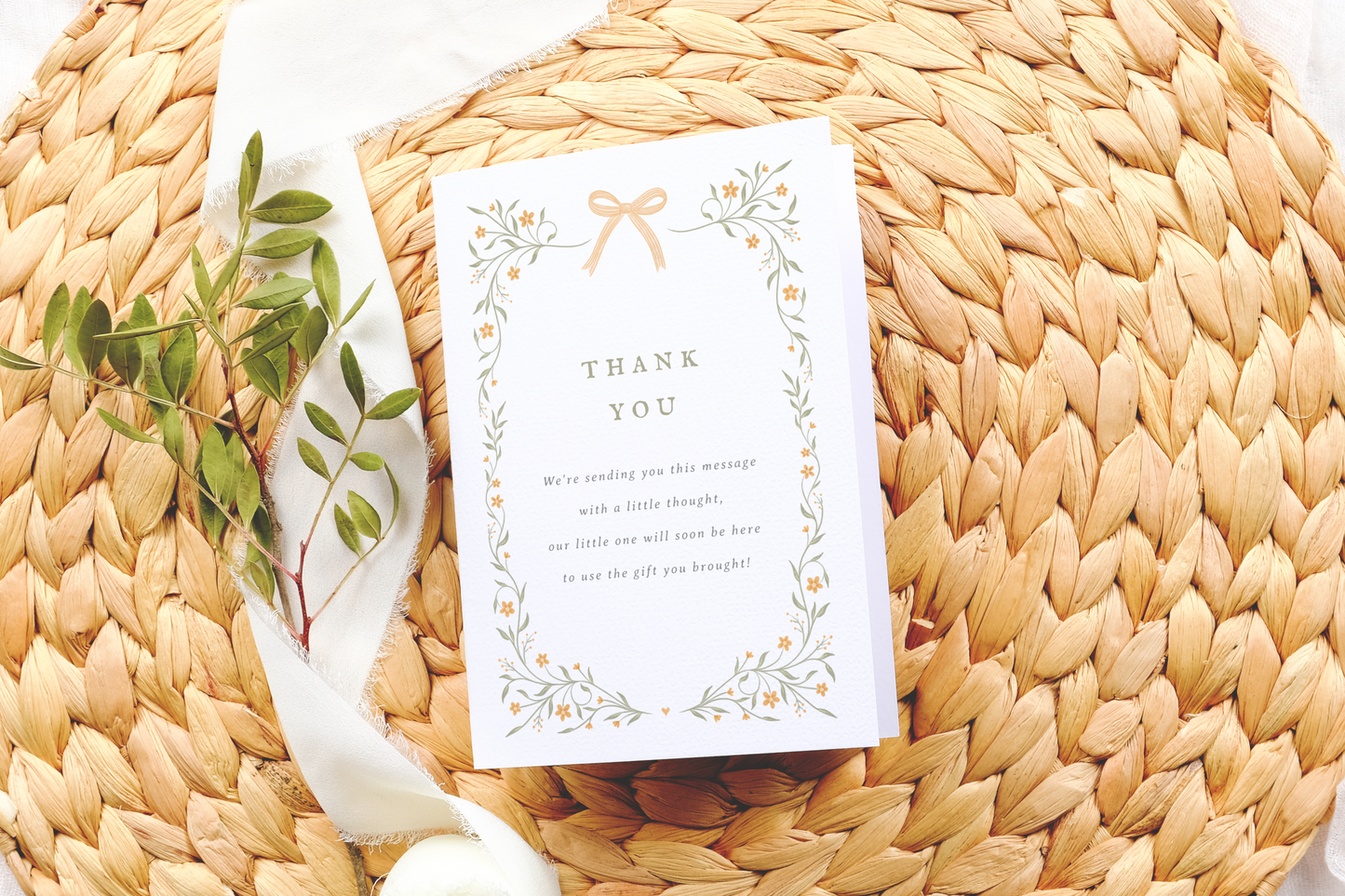 Wildflower & Yellow Bow Baby Shower Invitation Bundle