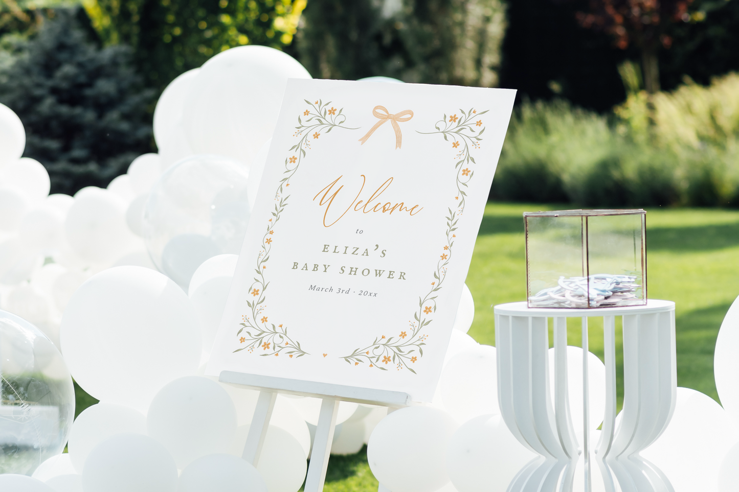 Wildflower & Yellow Bow Baby Shower Invitation Bundle