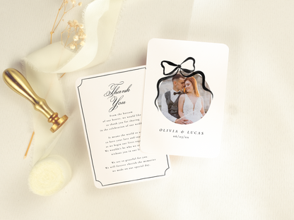 Elegant Bow All-In-One Black Wedding Invitation Suite