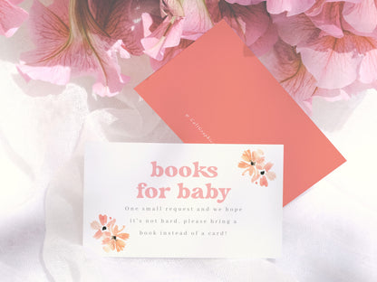 Retro Watercolor Floral Girl Baby Shower Invitation Bundle