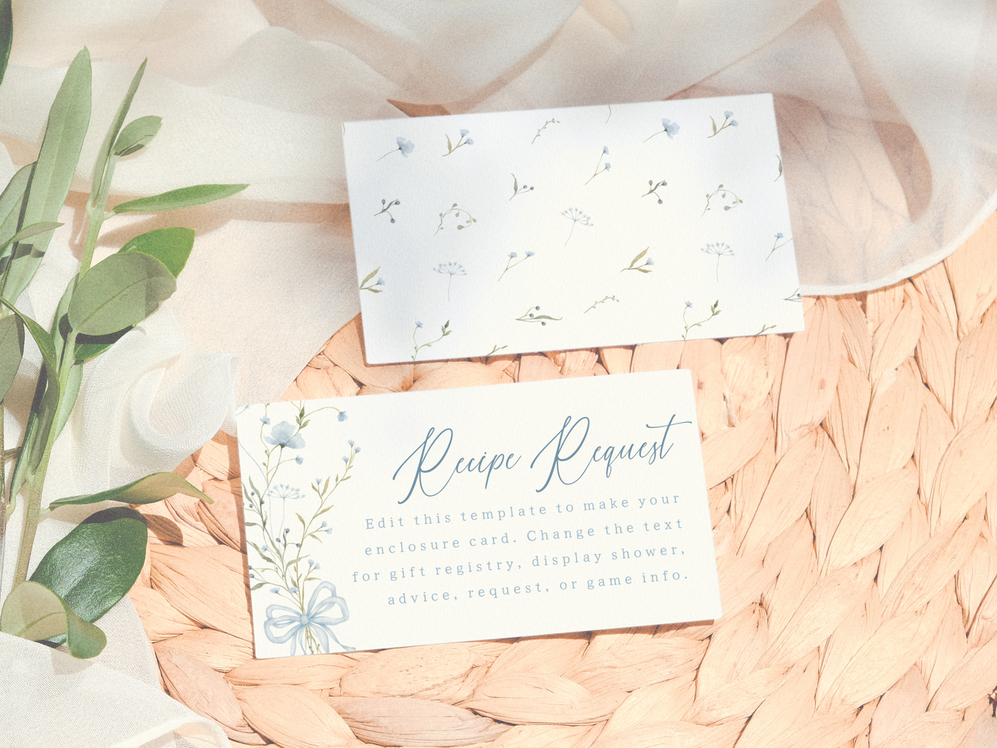 Something Blue Wildflower Bridal Shower Invitation Bundle