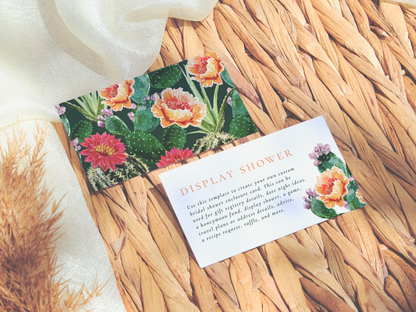 Boho Desert Cactus & Flowers Bridal Shower Invitation Bundle