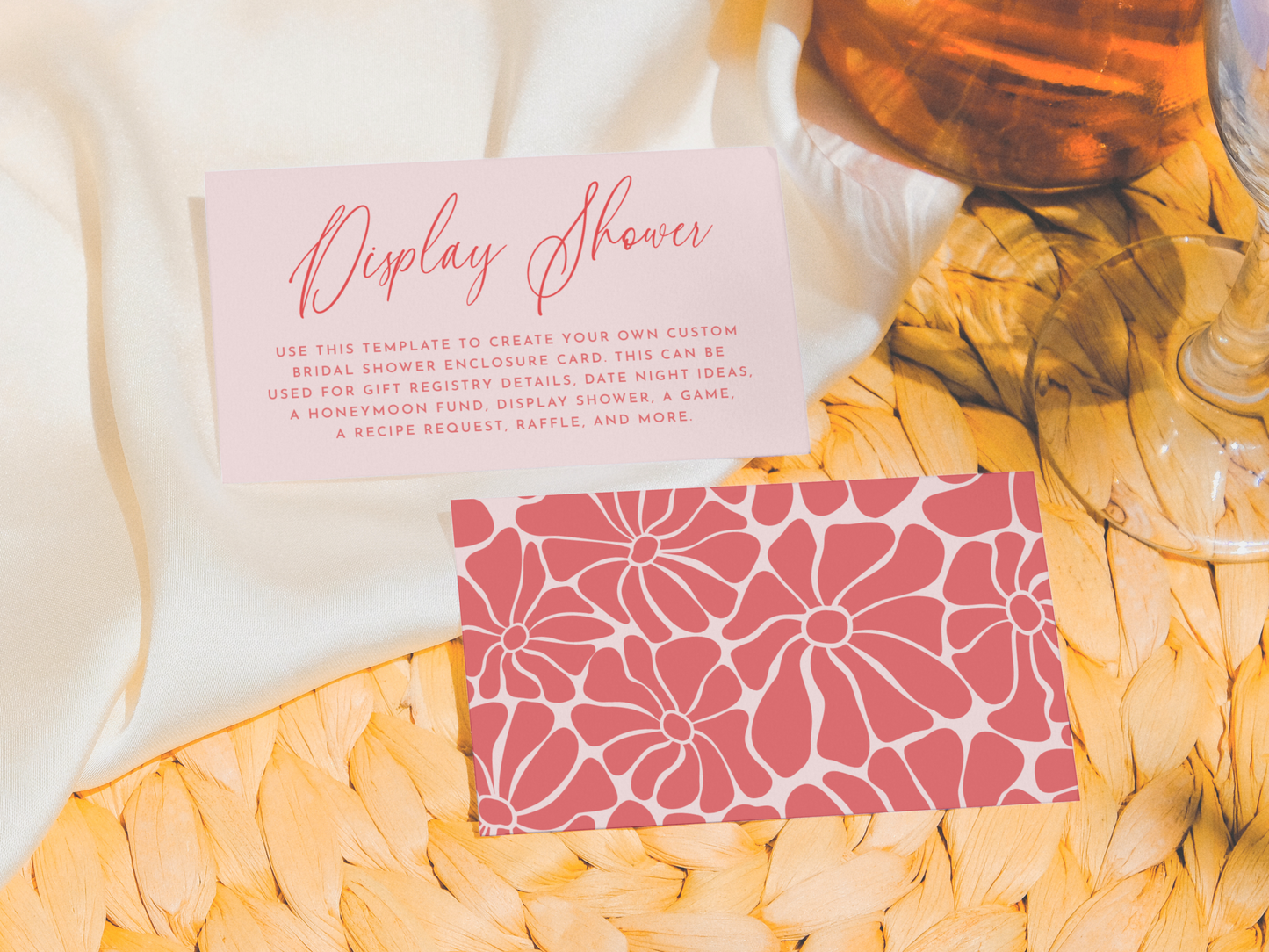 Retro Groovy Pink & Red Bridal Brunch Invitation Bundle